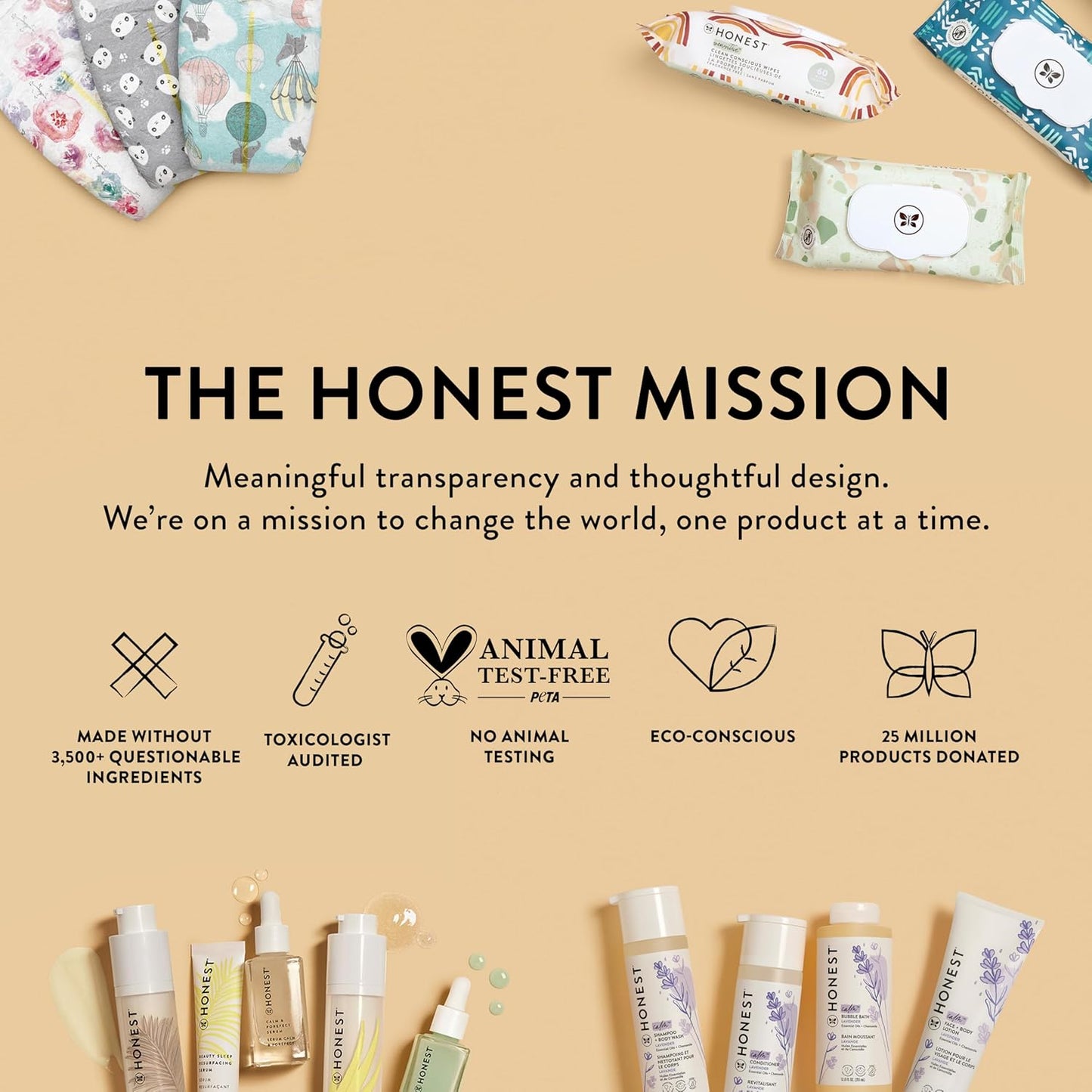 The Honest Company Foaming Bubble Bath & Baby Wash, Tear-Free, Hypoallergenic, Natural Formula, Lavender Calm Scent, 12 fl oz