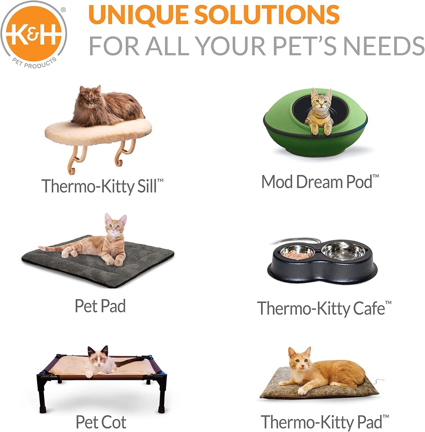K&H Pet Products Thermo-Kitty Bed Deluxe Heated Cat Bed for Large Kitties - Indoor Heated Pet Bed for Dogs & Cats, Covered Cave Pet Tent, Machine Washable, Safety Listed - Large 20in Tan/Leopard