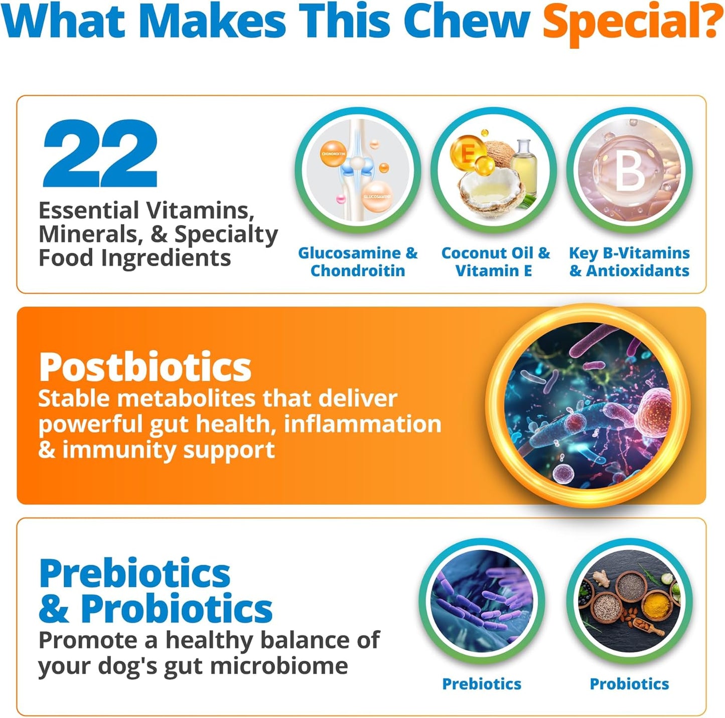 5Strands Dog Multivitamin Chews, 10-in-1, Vitamins & Postbiotics, All Ages & Breeds - Digestion, Brain, Organs, Heart, Mobility, Vision, Skin & Coat, Immunity - Dog Supplement (Peanut Butter, 90ct)