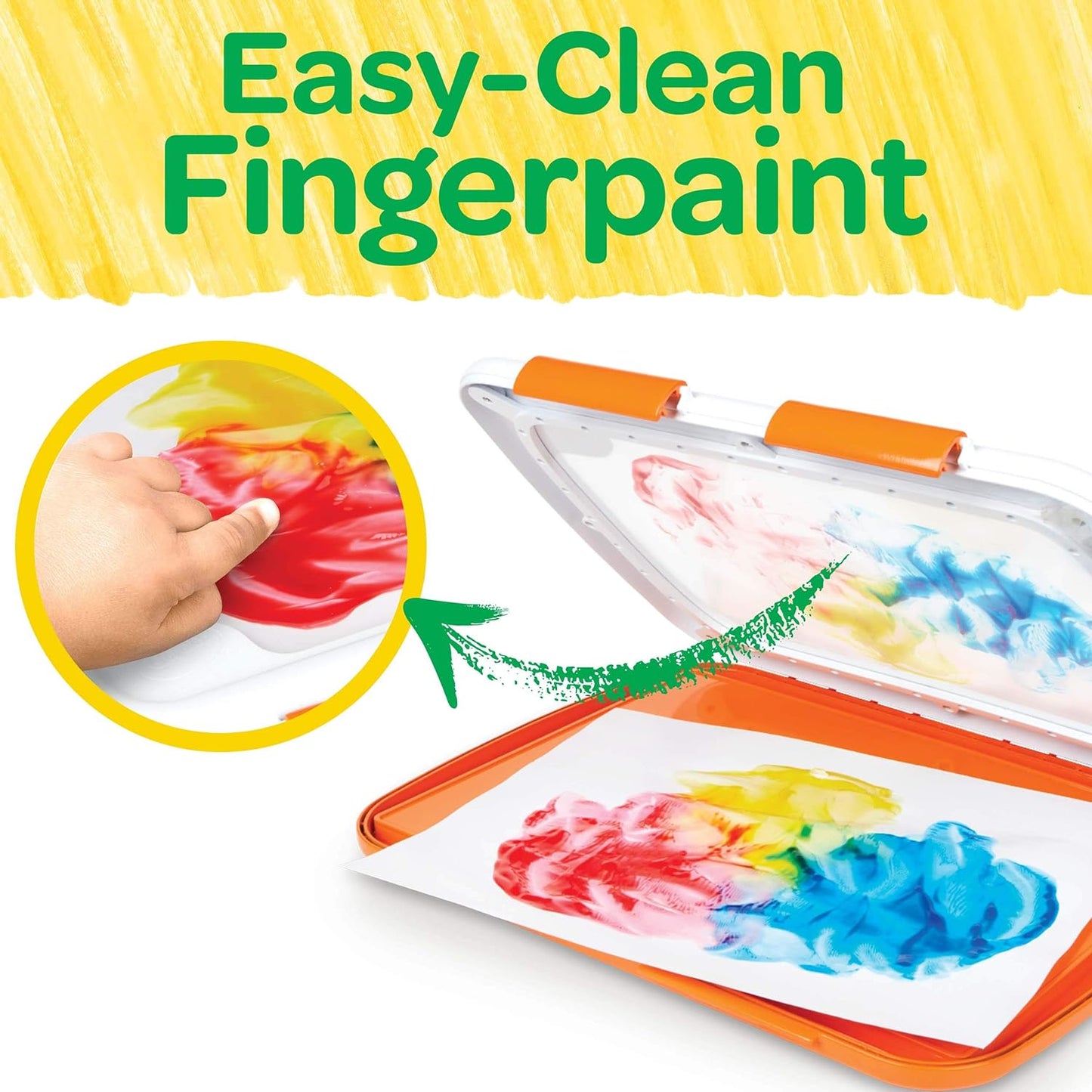 Crayola Mess Free Finger Painting Station – Washable Finger Paint for Toddlers, Essential Easter Basket Stuffers, Spring Arts & Crafts Set, Sensory Activity, Travel Toy, Ages 1+