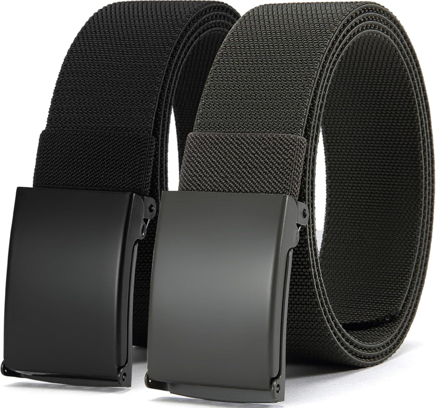 DOOPAI Canvas Web Belt with Stretch Flexibility, Elastic Belt Fit, Top Military Buckle - Adjustable, Cut to Fit