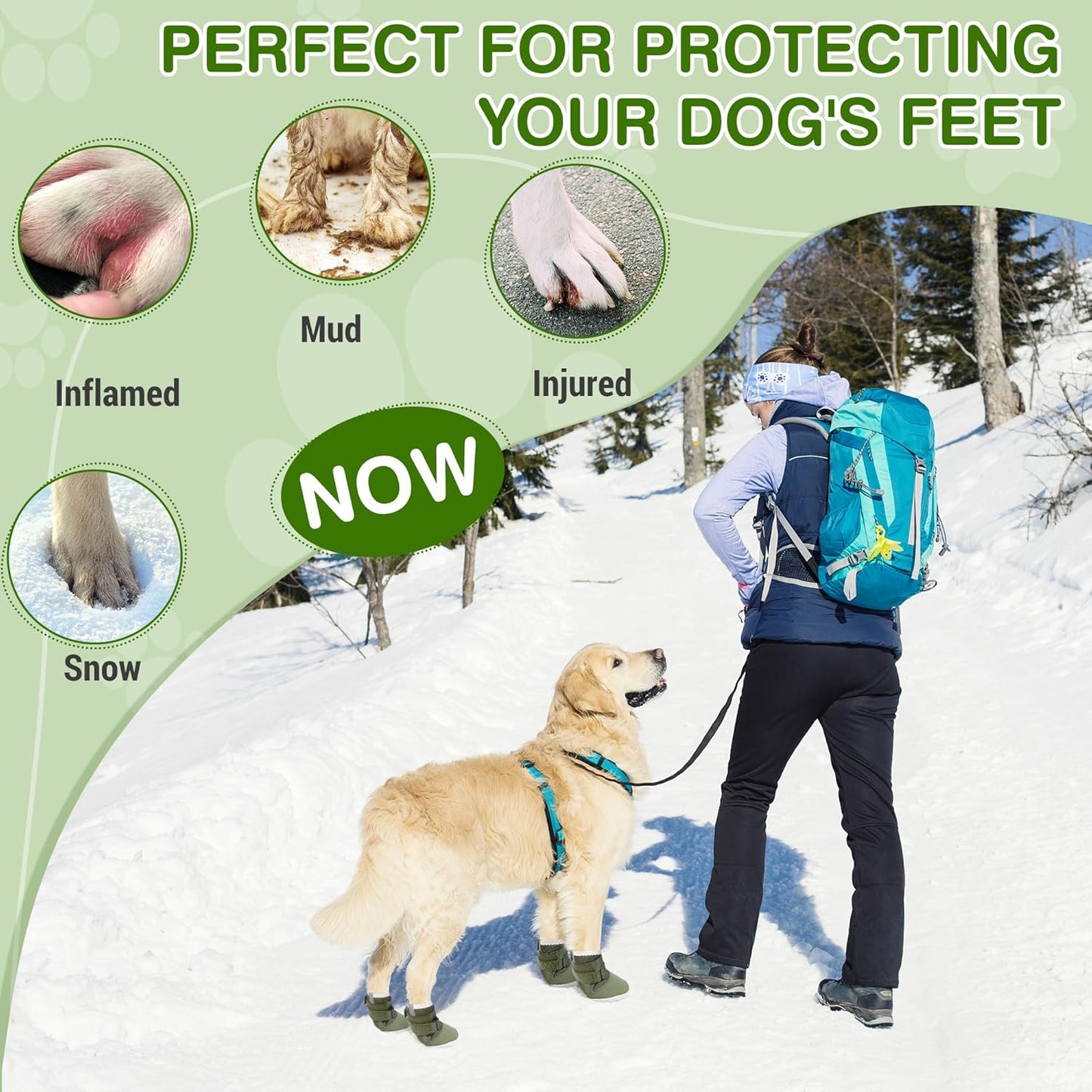 DcOaGt Dog Shoes Mesh Breathable Dog Booties for Hot Pavement Summer with Anti-Slip Sole,Dog Boots Paw Protectors for Small Medium Puppy for Winter Snow Rain Hiking,Military Green 4PCS(Size 4)