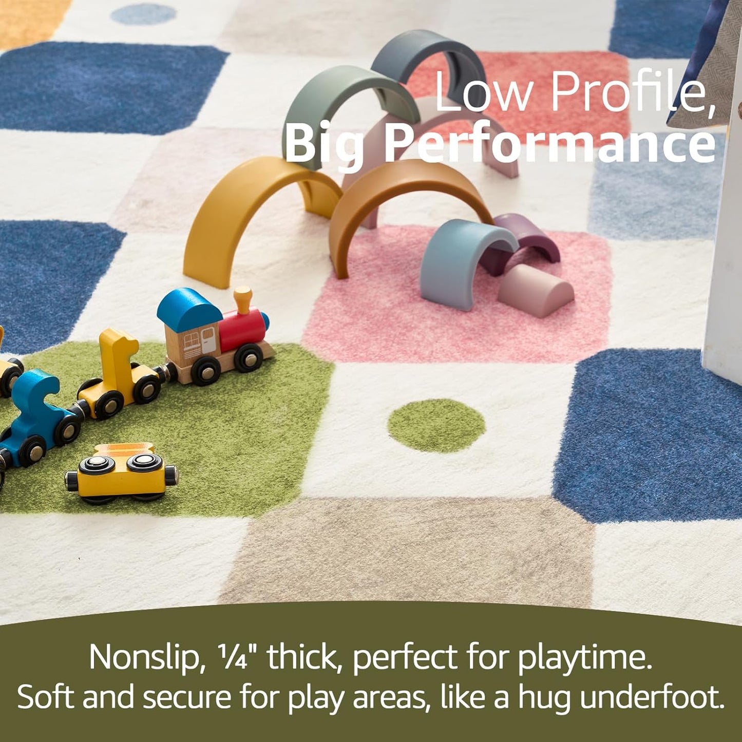 jinchan Macy 5x7 Area Rug for Kids Room Modern Colorful Checkered Diamond Nursery Rug Indoor Washable Soft Non Slip Carpet for Playroom Classroom Bedroom Dorm Daycare Living Room Circus on Cream