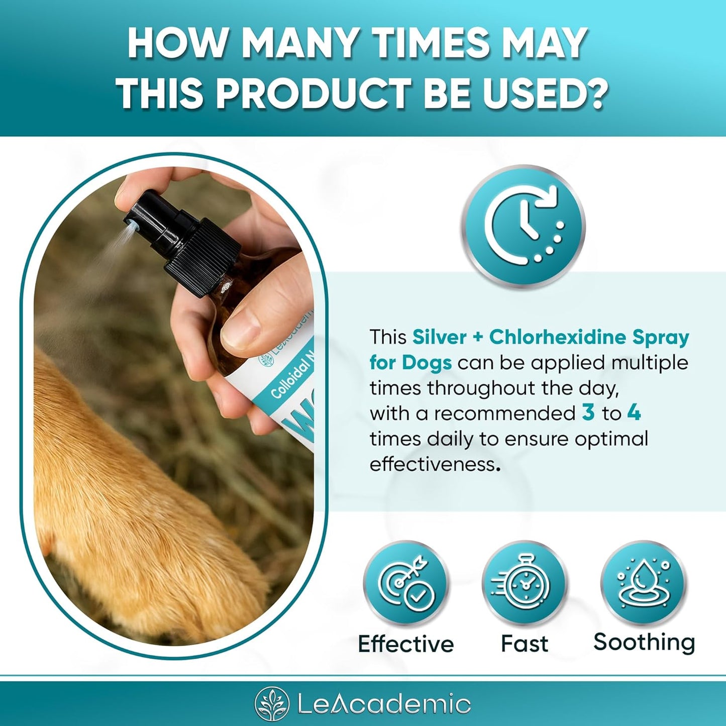 Dog Wound Care Spray is Better with Dog Cone | Nano Silver + Chlorhexidine Solution for Scratches, Bites, Redness, Irritation, and Sutures After Surgery | 4 Oz