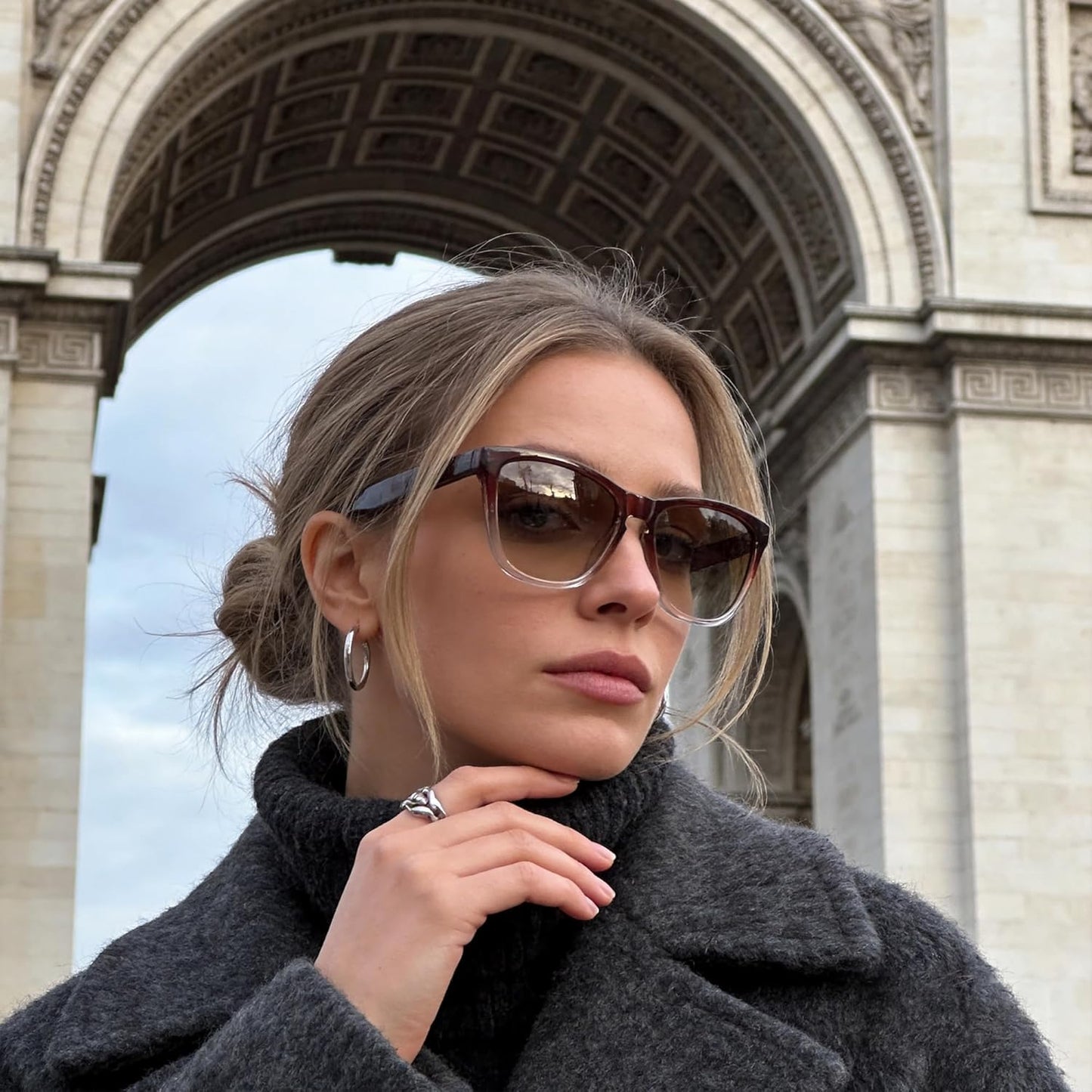 DANAMY Sunglasses Womens Polarized Sunglasses for Women Trendy Designer Mirrored UV400 Protection Sun Glasses