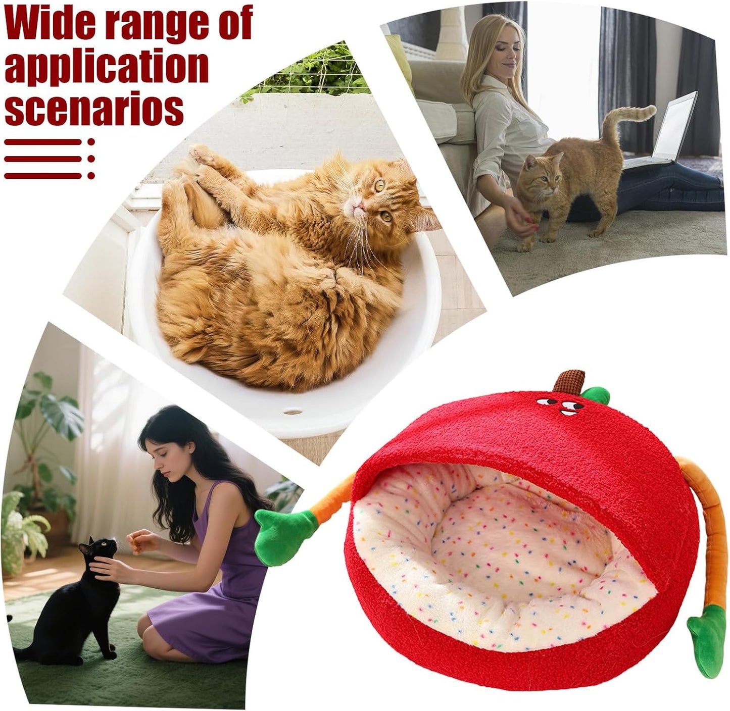 Dog Beds - Semi-Enclosed Winter Sleeping Nest for Dogs Cats, Pet Bed for Indoor Living Room, Bedroom, Balcony, Apartment, Home Use, Soft Comfortable Sleeping Space for Pets