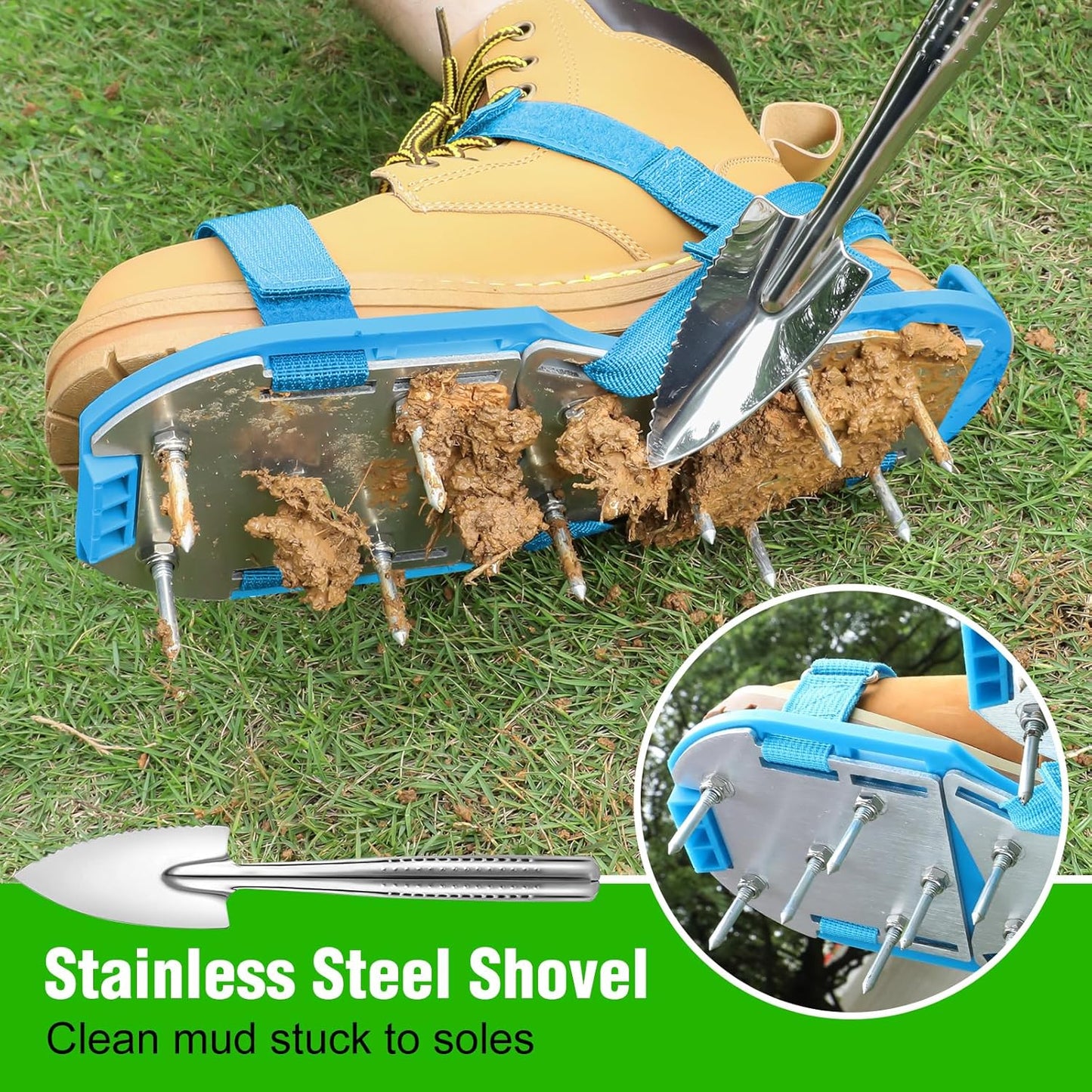 Lawn Aerator Shoes for Grass - Pre-Assembled Grass Aerator Shoes for Lawn - Soil Yard Aerator Tool for Aerating Patio Garden
