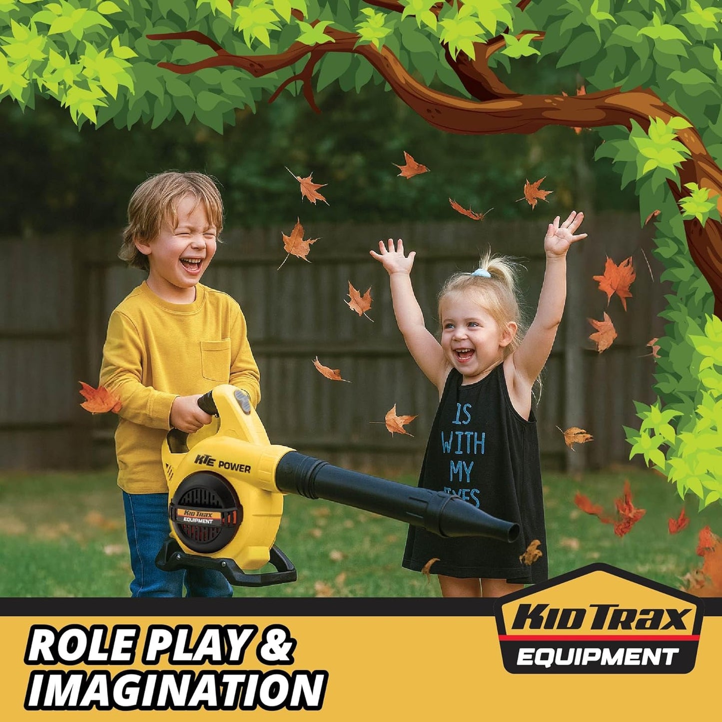 Kid Trax Leaf Blower Construction Toys - Kid Toy, Gardening Tools, Kids Leaf Blower, Tools for Kid, Pretend Play, Easy to Use, Realistic with Lights & Sounds, Toys for 3 Year Old Boys and Girls Above