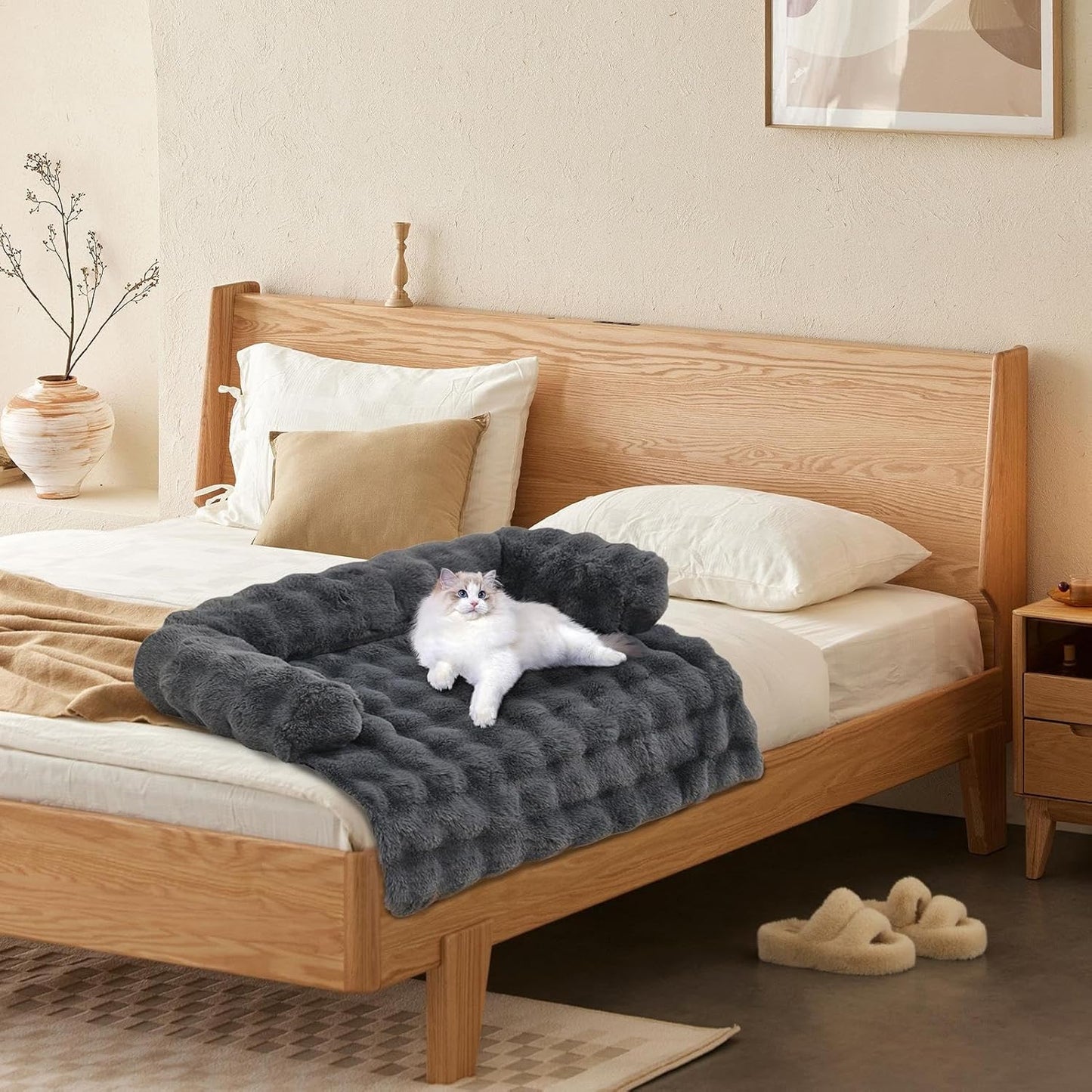 Pet Couch Bed - Calming Dog Couch Cover, Washable Furniture Protector Mat, Soft Sturdy Anti Slip, Easy Clean Relaxing Spot, Premium Pet Rest Accessory, Home Bedroom Living Room Lounge