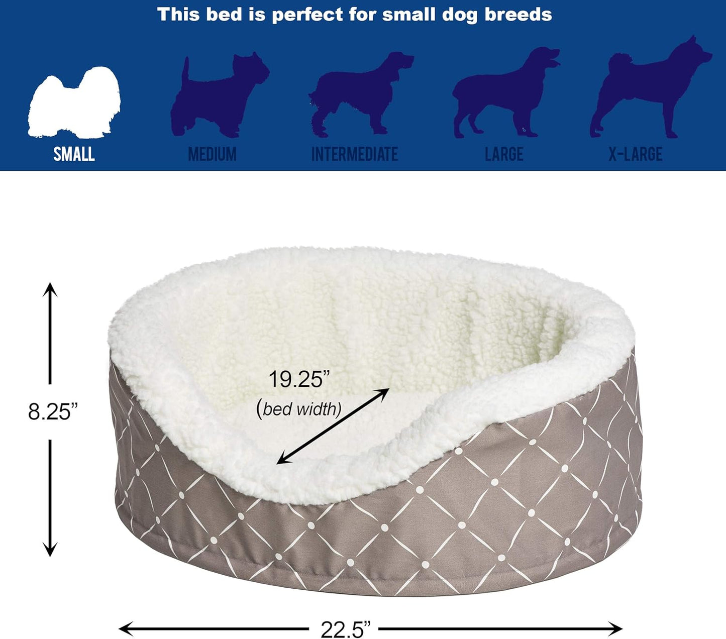 MidWest Homes for Pets CU25MRD Couture Orthopedic Cradle Pet Bed for Dogs & Cats, Small