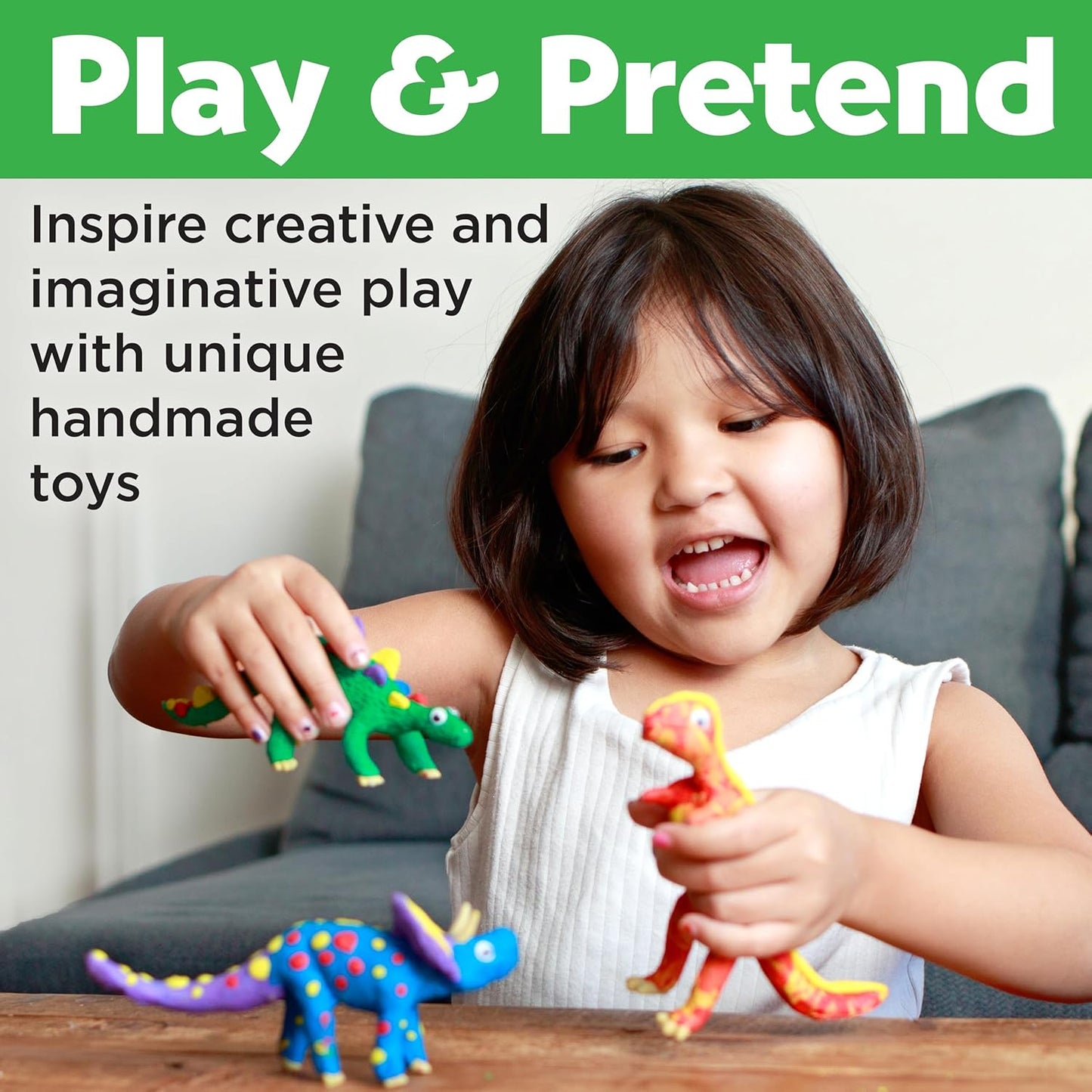 Creativity for Kids Create with Clay Dinosaurs: Sensory Craft, Creative Toy, Dinosaur Children's Toy, Boy Gifts, Easter Basket Stuffers for Kids (Ages 5+)