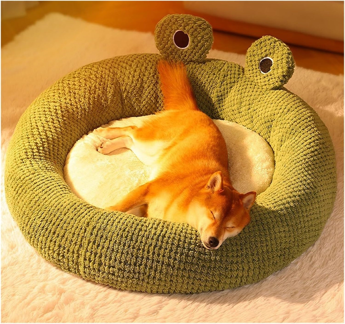 Warm Kennel, Removable and Washable pet, Universal cat for All Seasons, Simple mat(XL,Frog -Detachable)