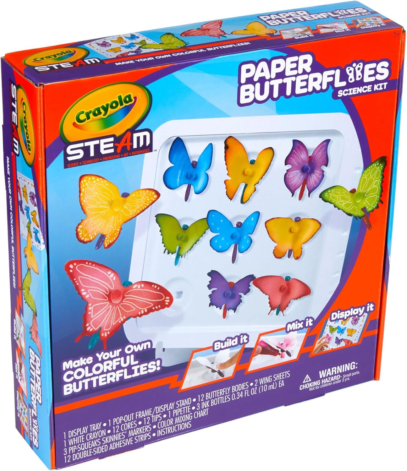 Crayola Paper Butterfly Science Kit, STEAM Toy, Gift for Kids, Ages 7, 8, 9, 10