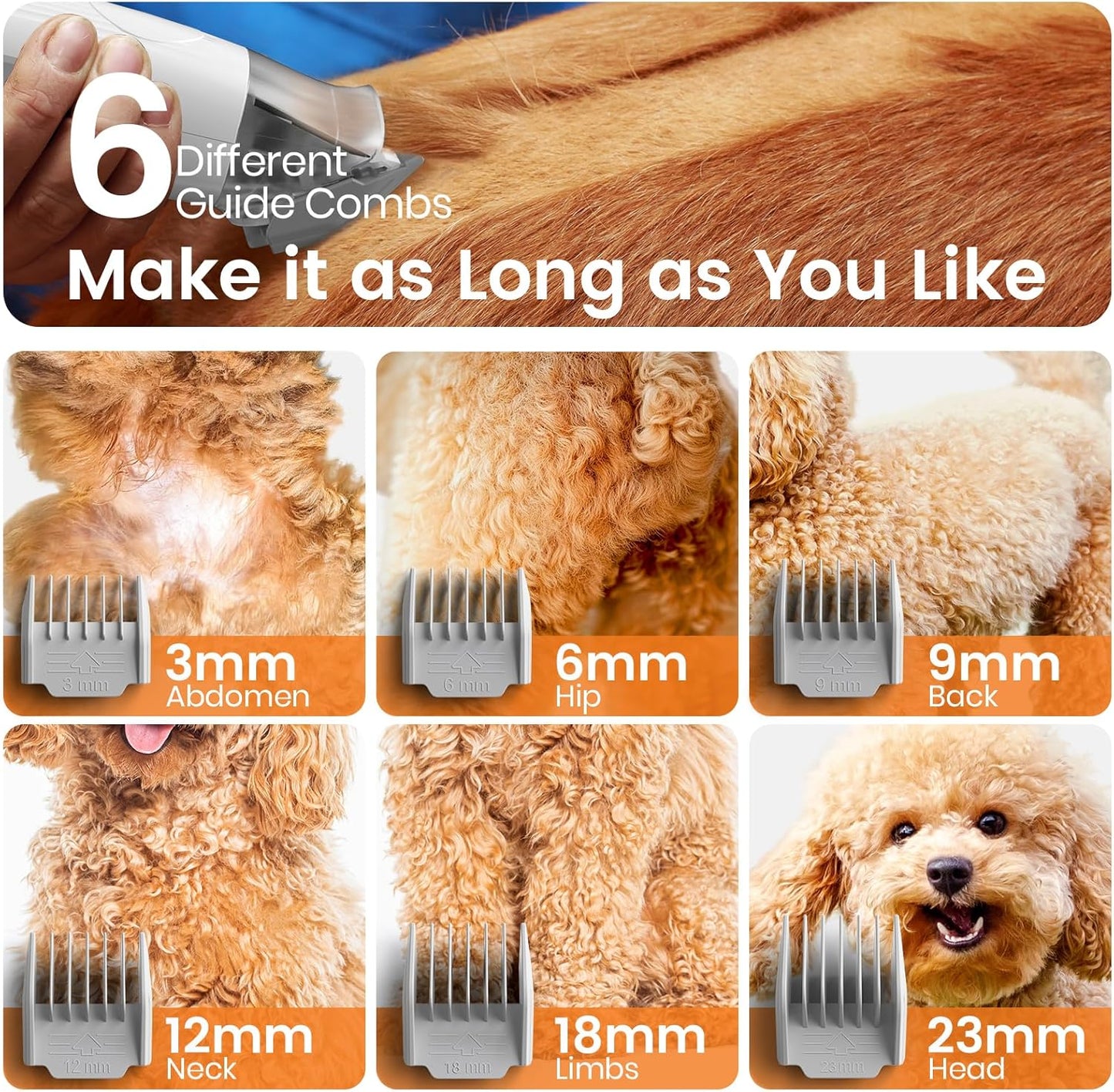 oneisall Dog Grooming Vacuum, Pet Grooming Vacuum with Clipper Nail Grinder, 1.5L Dust Cup Dog deshedding Vacuum Brush with 7 Tools for Shedding Pet Hair, Home Cleaning（Grey）