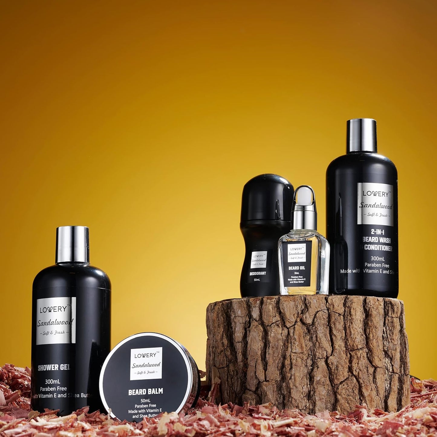 Gifts for Men, Valentines Day Gifts for Him Body And Wash Gift Set Beard Kit and Body Care, Sandalwood Spa Baskets, Bath and Beard Grooming Kit, for Husband, Dad, Beard Balm Growth Oil