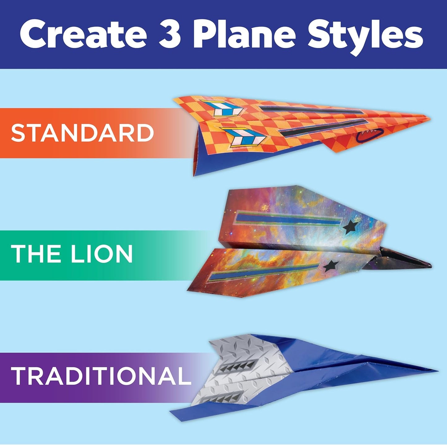Creativity for Kids Paper Airplane Squadron - Create 20 Paper Airplanes, Mini Craft Kit for Boys, Easter Basket Stuffers and Gift for Boys, Kids Activities (Ages 6+)