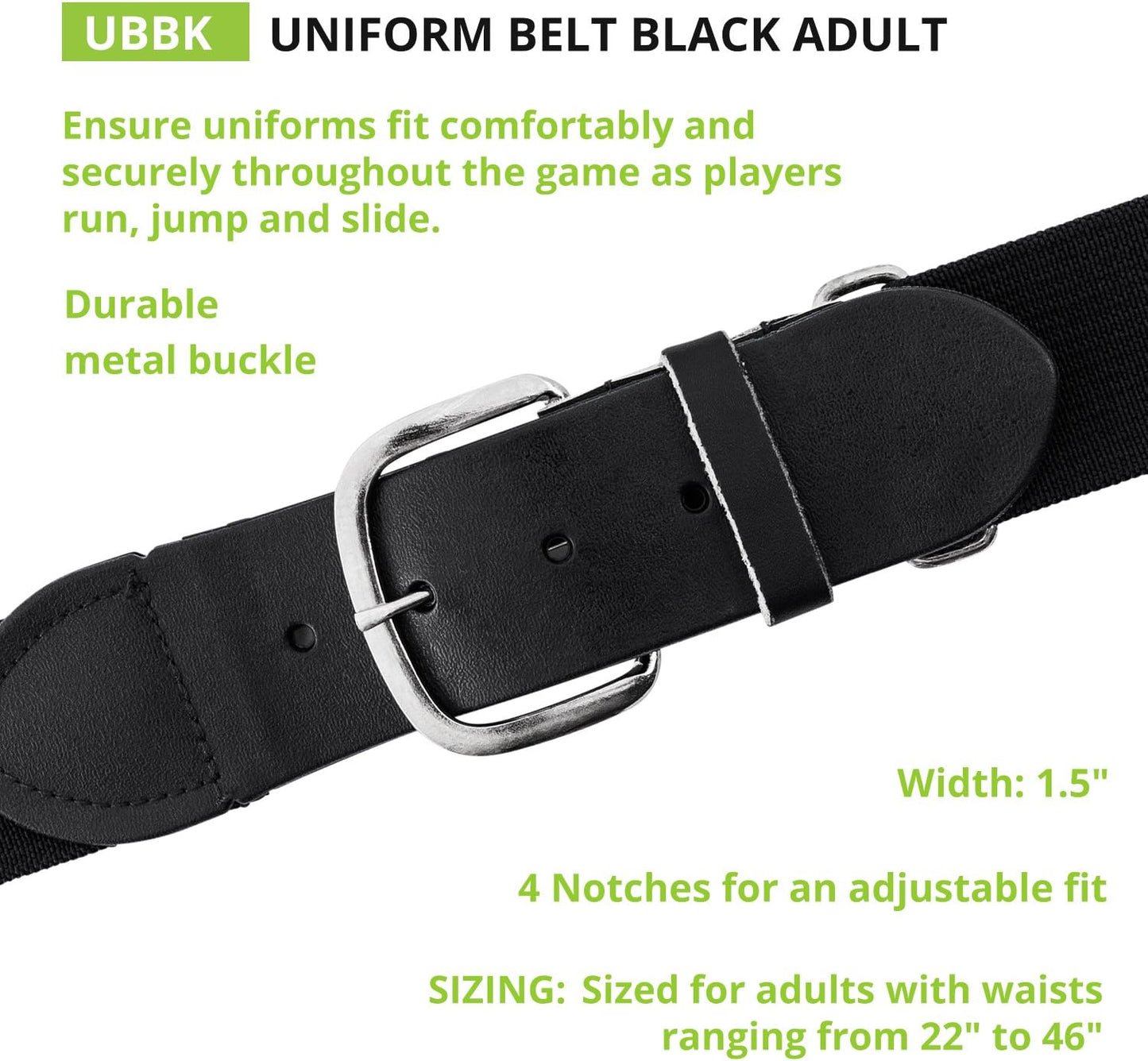 Champion Sports Baseball & Softball Belt – Stretch Fit Uniform Belt for Youth & Adult Players, Multiple Colors