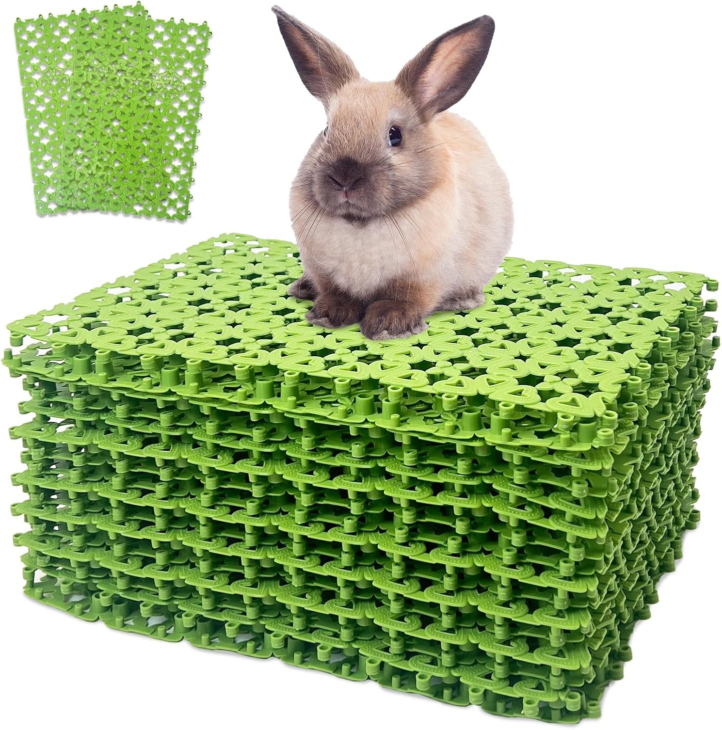 kathson 16PCS Rabbit Mat Plastic Cage Mat Floor Mats Bunny Hole Leak Water Pads for Pet Cats Dogs Hamster Rat Chinchilla Guinea Pig and Other Small Animals