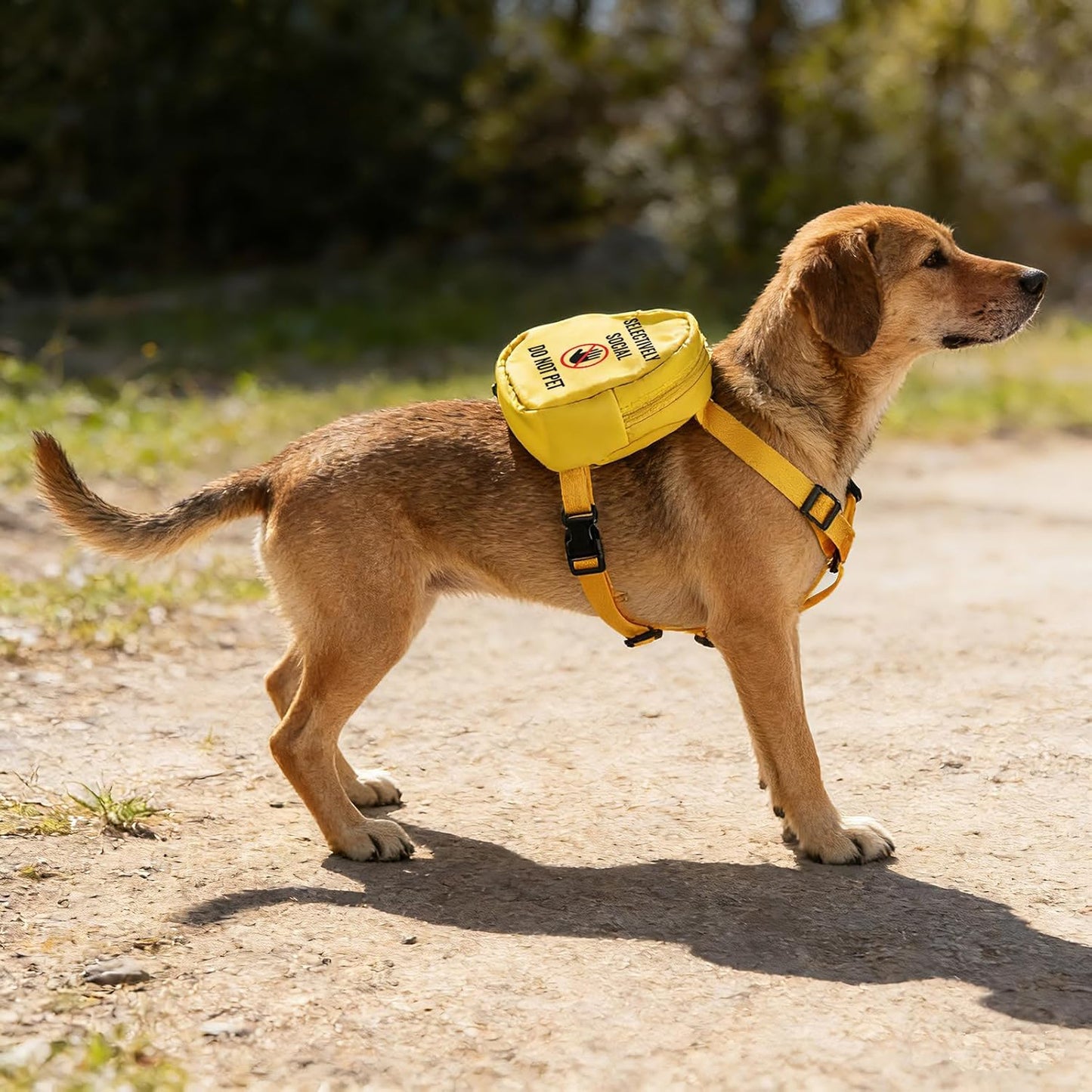 Social Anxiety Dog Travel Bag Selectively Social Do Not Pet Backpack Dog Walking Slogan Puppy Snack Storage (Selectively Social)