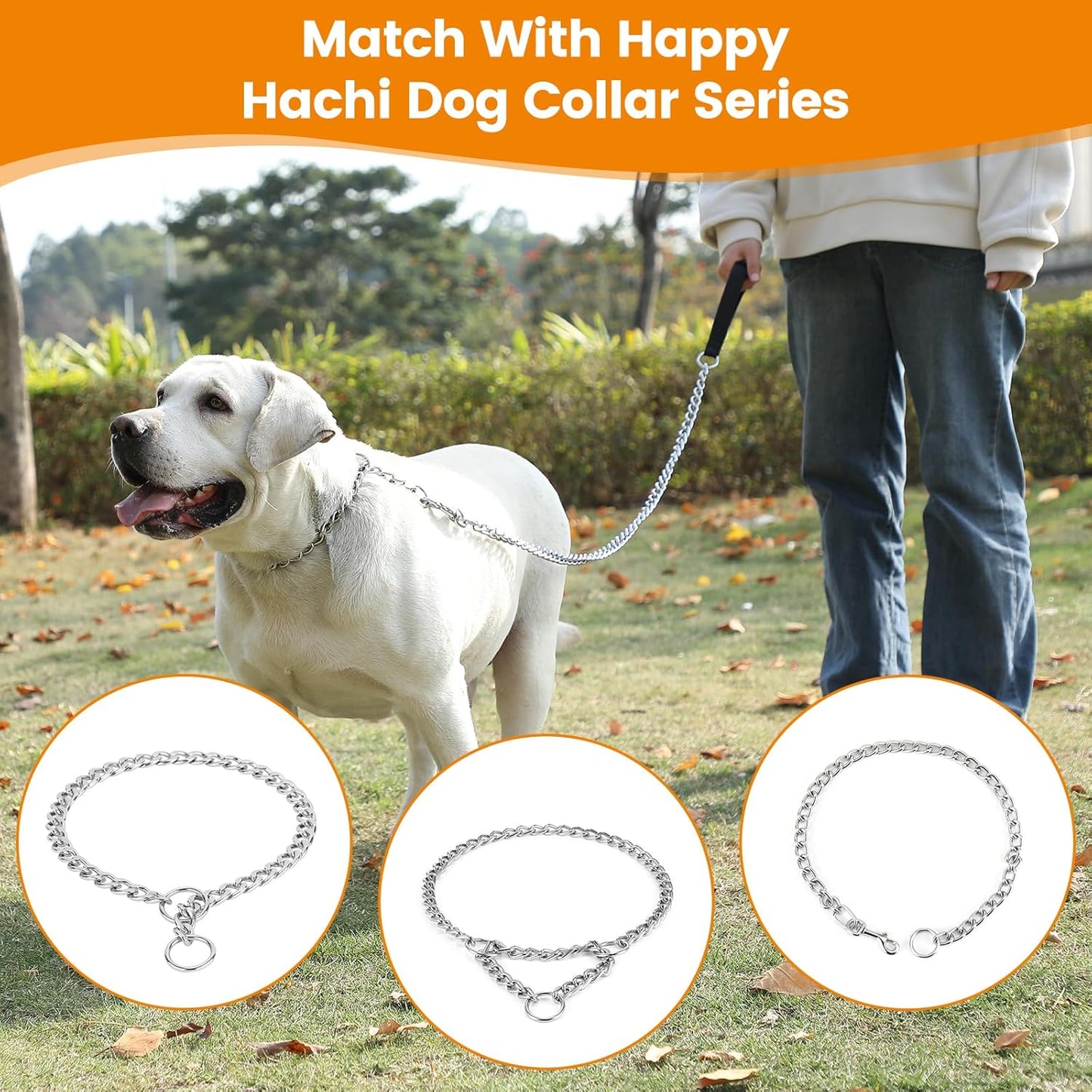 PETTOM Heavy Duty Metal Dog Leash, Chew Proof Chain Leash with Soft Padded Handle for Large & Medium Dogs, Training & Walking Chain Dog Lesh (6Ft/4.0mm, Black)