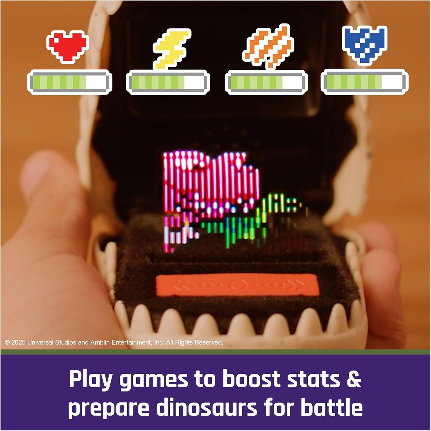 BITZEE, Jurassic World Interactive Dinosaur Toy with 25 Dinosaurs Inside, Great for Easter Gifts, Digital Pet Reacts to Touch, Pods Connect & Interact