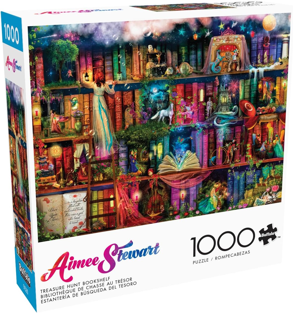 Buffalo Games - Aimee Stewart - Treasure Hunt Bookshelf - 1000 Piece Jigsaw Puzzle for Adults -Challenging Puzzle Perfect for Game Nights - Finished Size is 26.75 x 19.75