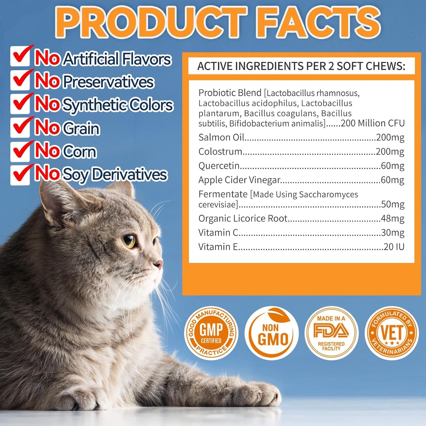 Dog & Cat Allergy Chews 200 Chews - Dog or Cat Itching Skin Relief Support - Omega 3 Probiotics- Itchy & Paw Licking Relief, Seasonal Allergies, Skin & Coat Immunity Supplement - Chicken Flavor