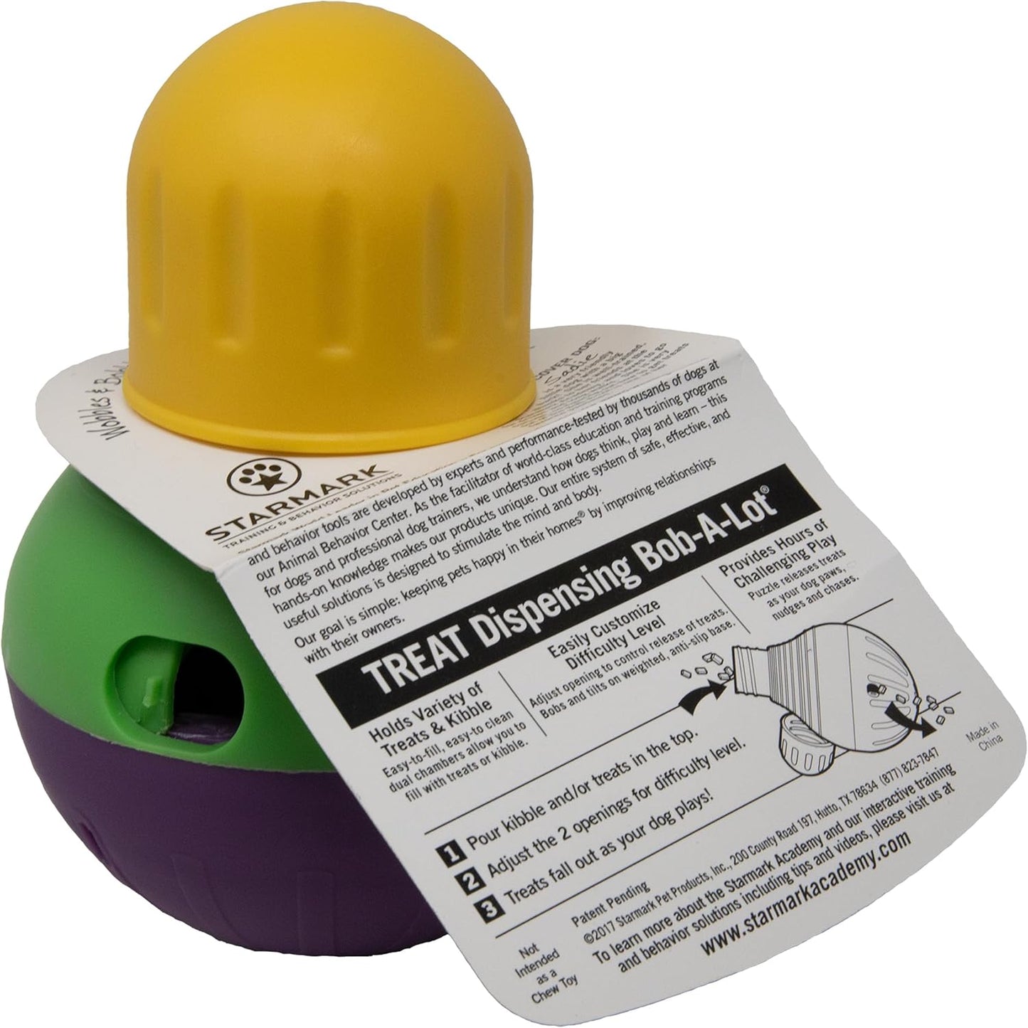 Starmark Treat Dispensing Bob-a-Lot Dog Toy, All Breed Sizes (Pack of 1)