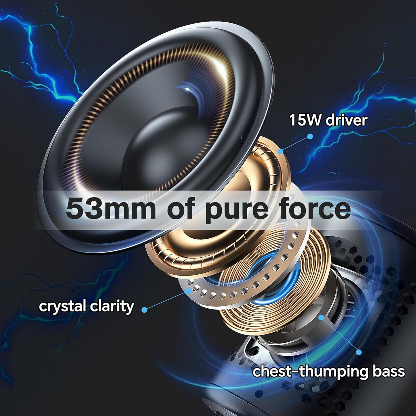 Portable Bluetooth Speaker, IPX7 Waterproof Wireless Speaker with 20W Loud Stereo Sound, 15H Playtime & Beat-Synced RGB Light, Small Outdoor Speaker for Shower, Pool, Beach, Hiking and Gifts