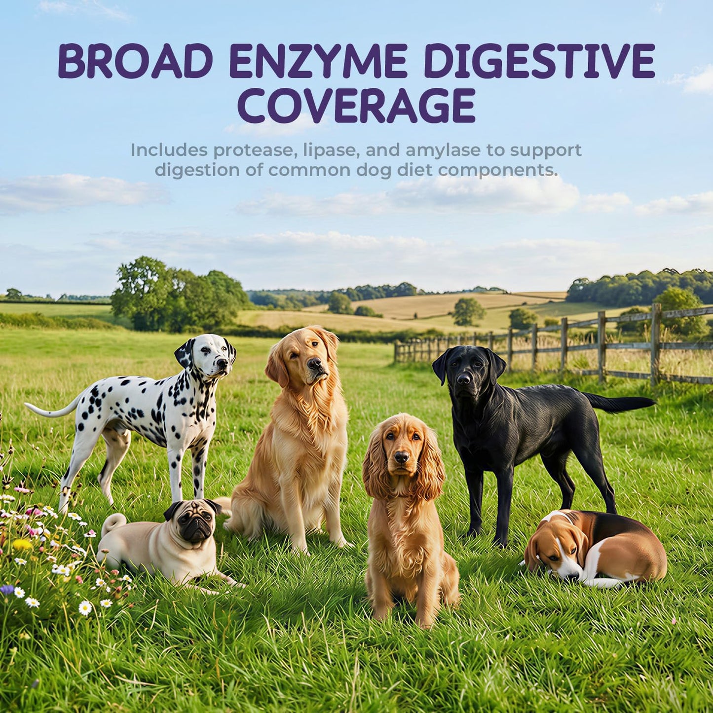 Digestive Enzymes for Dogs, Pancreatic Enzyme Blend to Support Kibble Digestion, Nutrient Absorption & Stool Consistency – Daily Powder for Sensitive Stomachs, 60 g