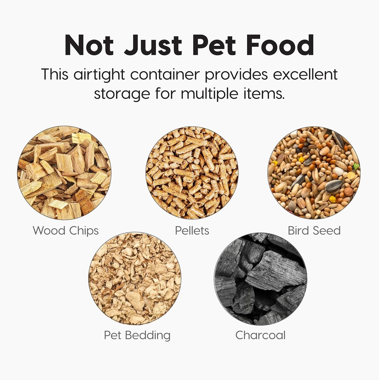 IRIS USA Airtight Dog Food Storage Container, WeatherPro, Up to 40 lbs, Removable Wheels, for Dog Cat Bird and Other Pet Food Storage Bin, Keep Fresh, Translucent Body, Made in USA, Smoke/Black