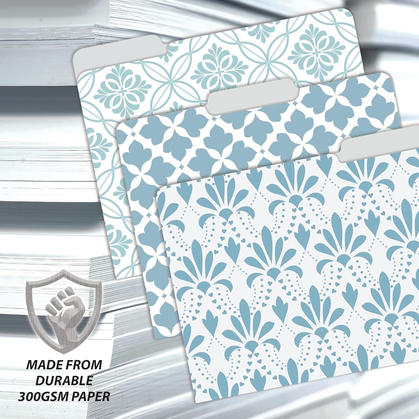 Better Office Products Decorative File Folders, 18 Pack, 9 Soft Floral Designs + 9 Matching Solid Colors, Heavyweight, Letter Size (9.5" x 11.5") with 1/3 Cut Tab, Laminated, Fashion Folders