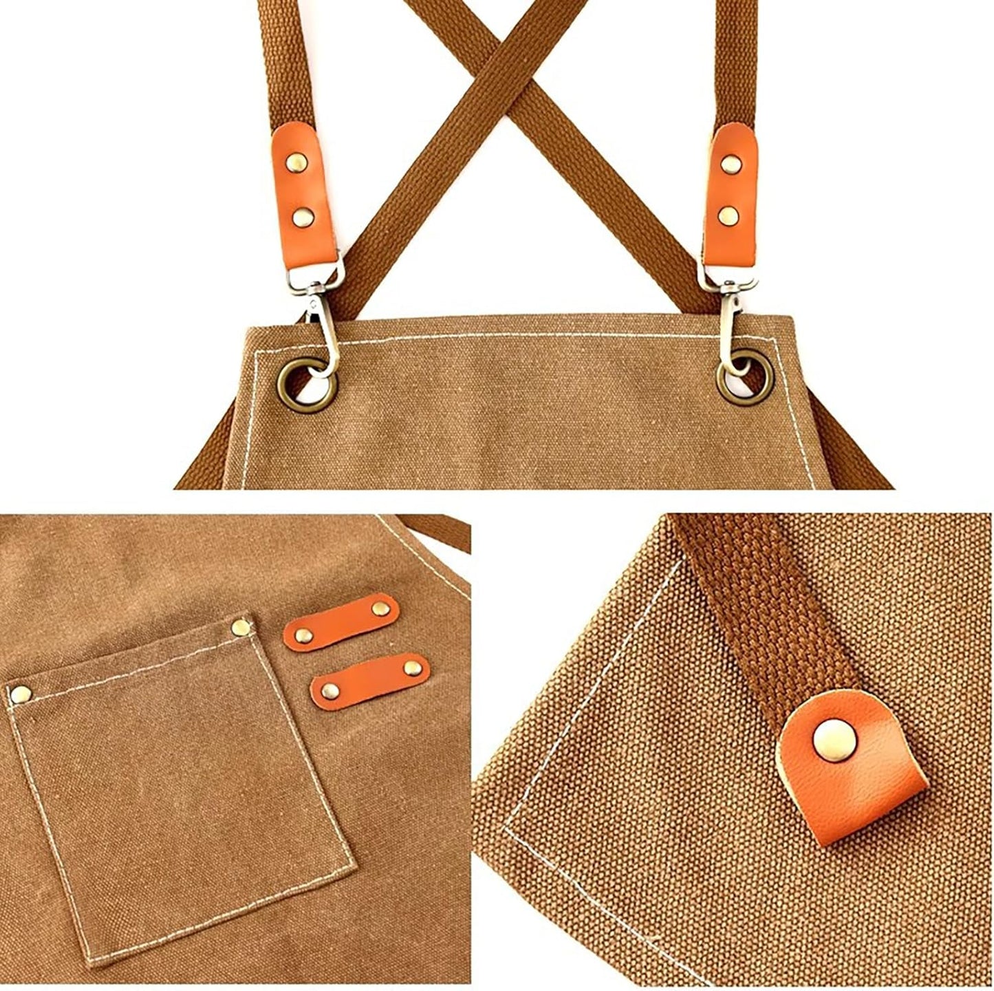 Kids Apron for Girls and Boys Heavy Duty Apron with Pockets and Adjustable Cross back Strap