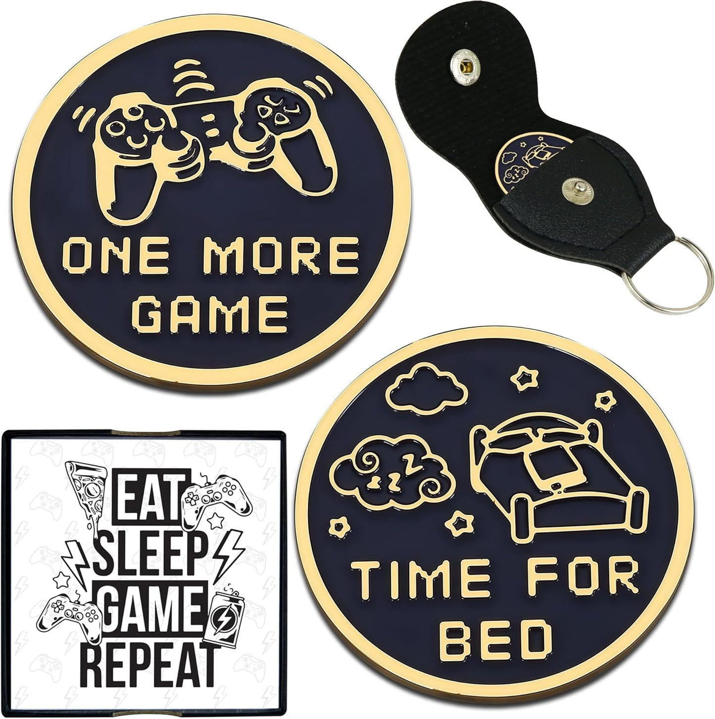Funny Gifts for Gamers Flip Coin with Passion Card, Meaningful Video Game Keychain Double Sided Decision Maker Coin, Perfect Gamer Gifts for Men, Fun Gaming Decor, Cool Gaming Gift for Men Gamer Dad