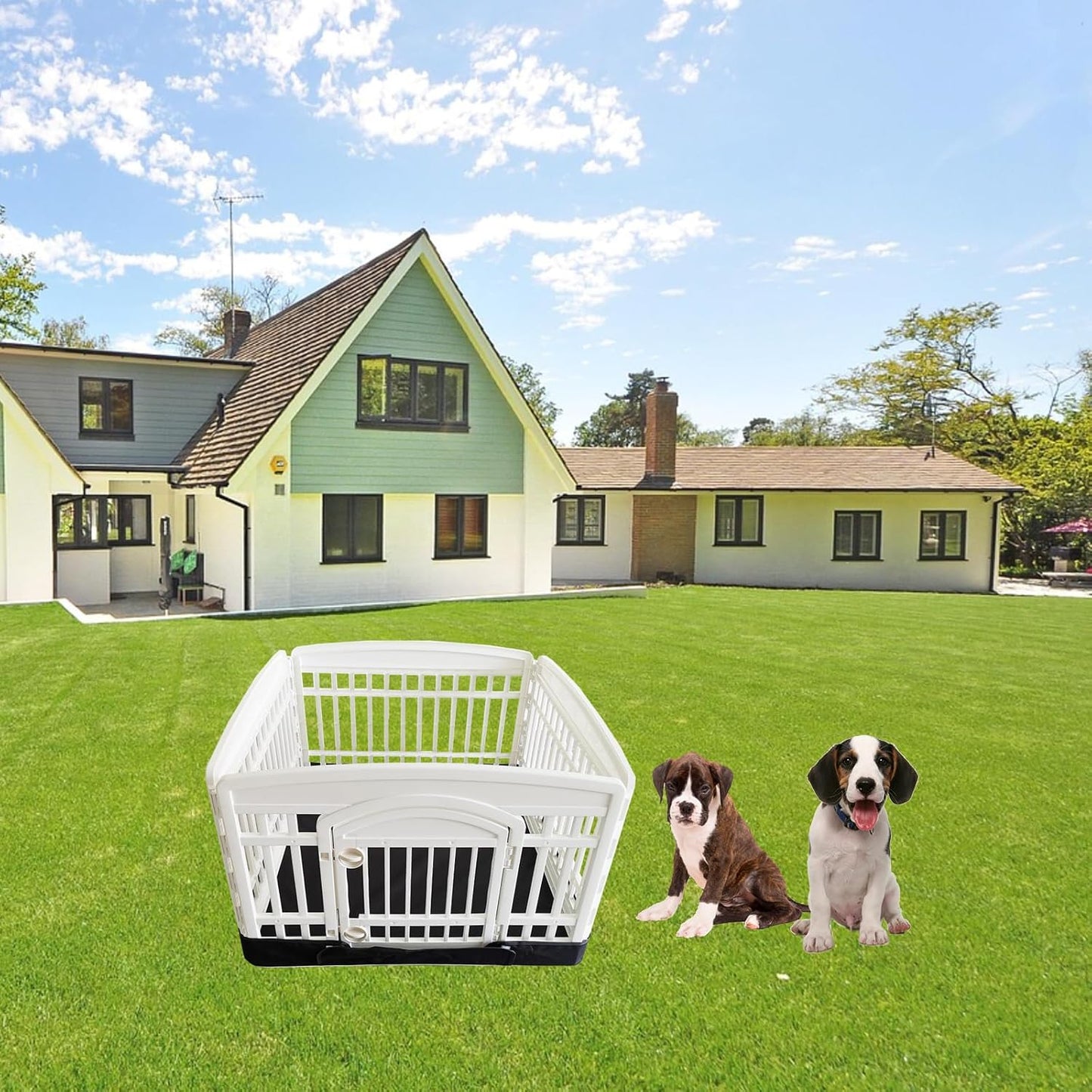 Dog Playpen Bottom Pad Fits for 35 Inch 4 Panels Exercise Pet Playpen, Dog Crate Pad Puppy Playpen Pad Leakproof Non-Slip(Playpen Not Included) Black