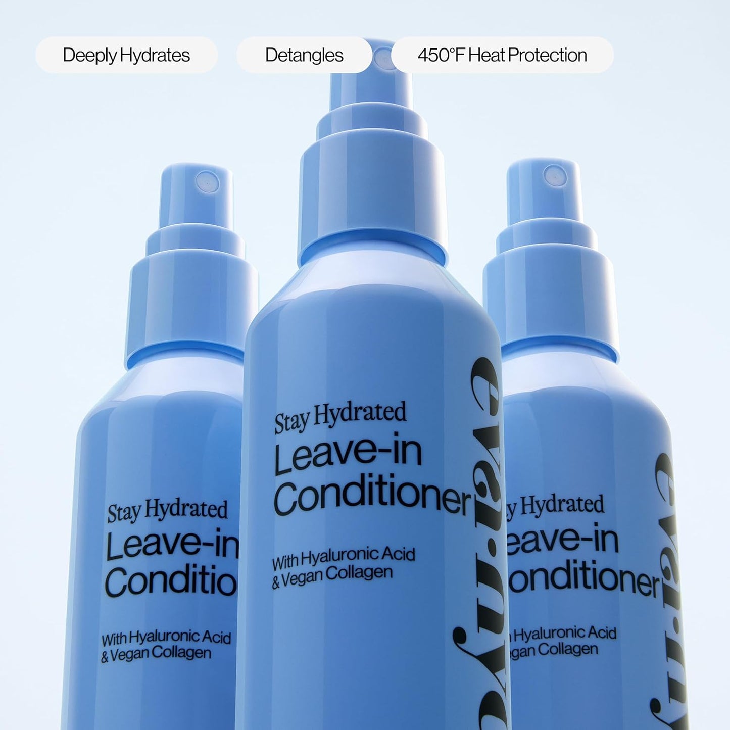 Eva NYC Hydrating Leave-In Conditioner Spray - Hyaluronic Acid + Vegan Collagen - Detangler + Heat Protectant - Lightweight Formula - Hydrating Deep Conditioner for Dry Hair - Jasmine Scent - 5 fl oz