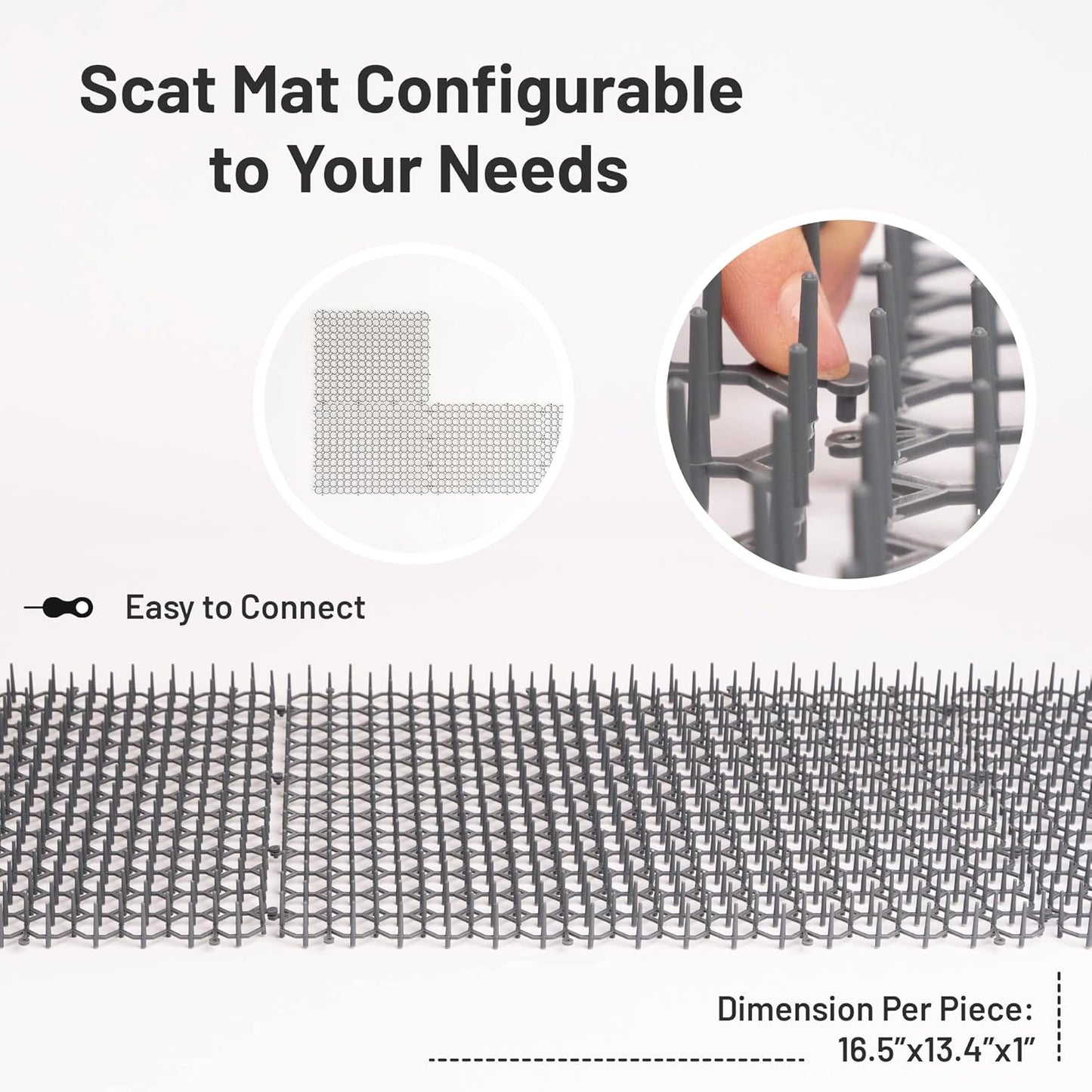 Petfolio 24 Pack Scat Mat for Cats - 16.5 x 13.4 Inch Cat Spike Mat with 1 Inch Spikes is A Perfect Pet Training Mats for Cat Repellent Indoor & Outdoor. Keep Cats Away All Year Round