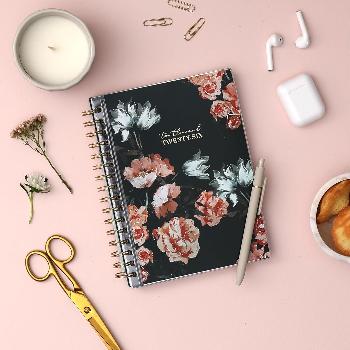 Blue Sky Life Note It 2026 Weekly and Monthly Planner Notes, January 2026 - December 2026, 5.875" x 8.625", Clear Pocket Cover, Durable Twin Wire Binding, Storage Pocket, 50 Perforated Notes Sheets, Dania Dark
