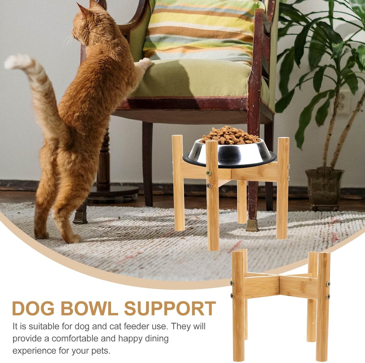Milisten Elevated Dog Bowl Stand Food Bowl Holder Neck Protection Pet Feeder Rack Small Size Raised Feeding Station for Puppies and Small Dogs