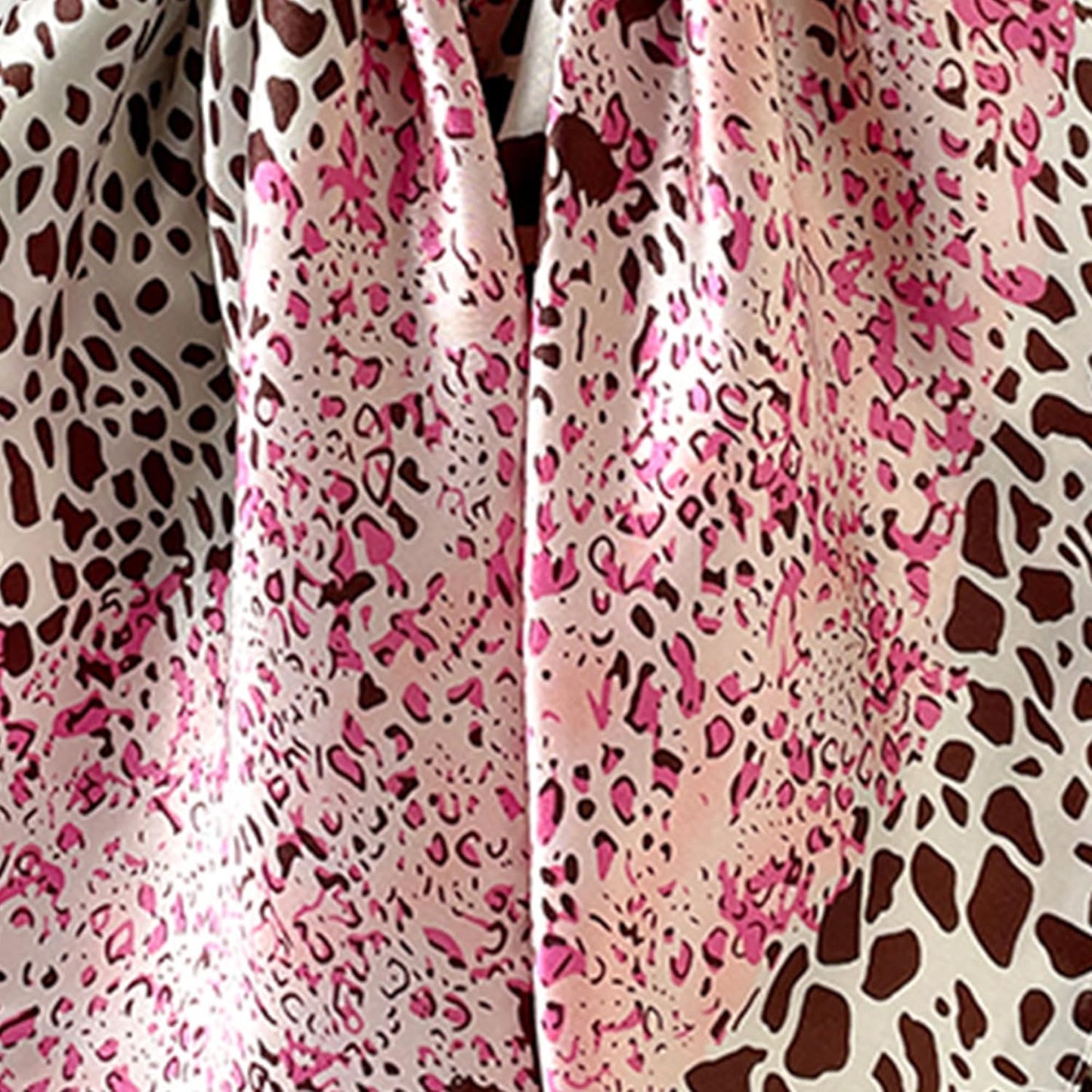 Women's Silky Satin Large Head Scarf Leopard/Paisley Neck Scarves Square Hair Wrapping Sleeping Bandana 35in