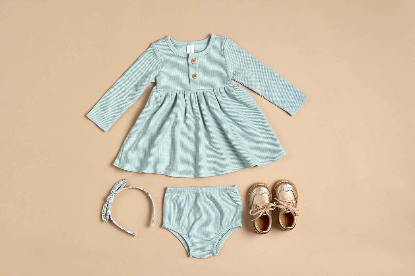 Modern Moments by Gerber Baby Girls' Mini Waffle Dress With Diaper Cover Set