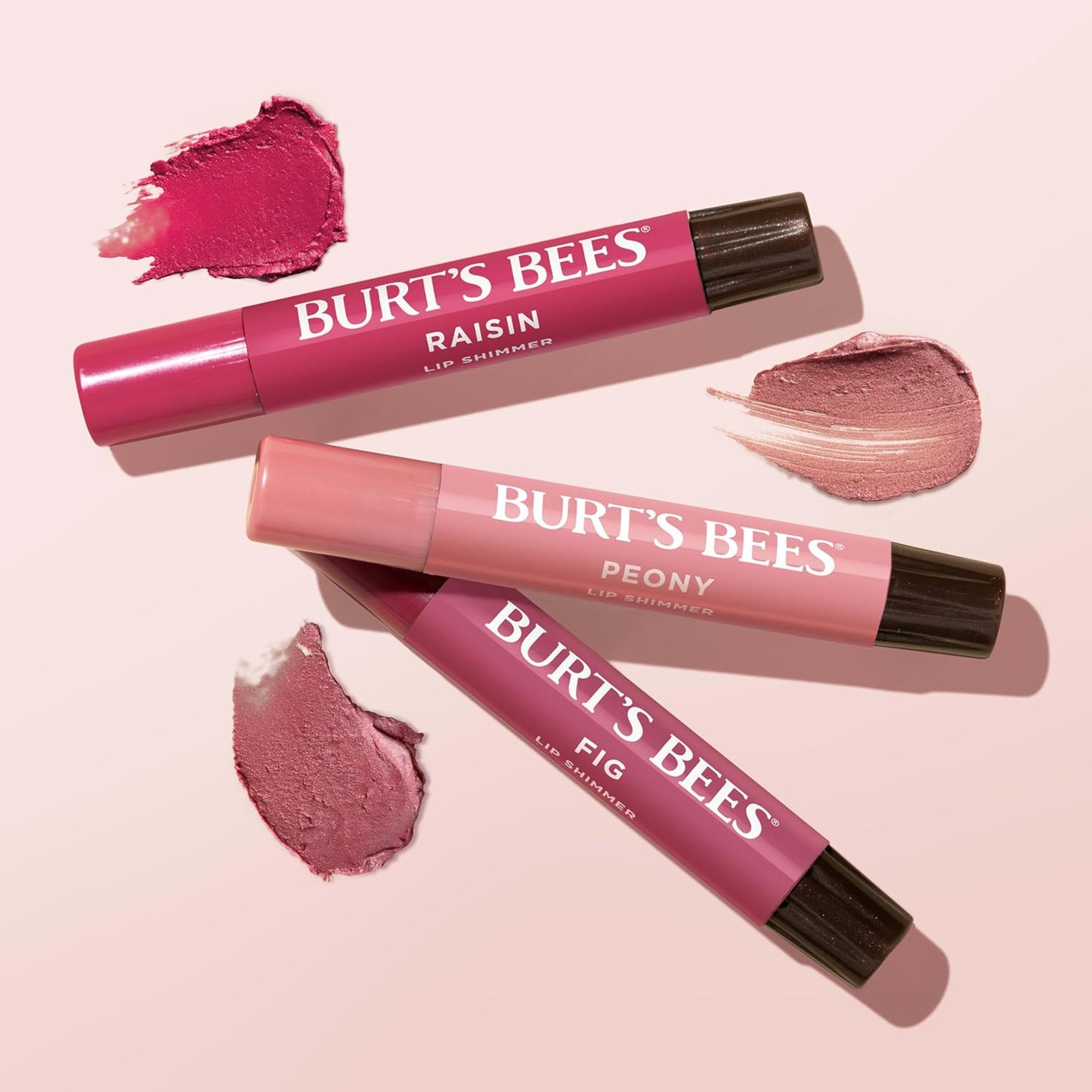 Burt's Bees Easter Basket Stuffers, Lip Shimmer Nude Collection, Tinted Lip Balm, Moisturizing for All Day Hydration with Natural Glowy Finish & Buildable Color, Value Pack, 3 Tubes x 0.09 Oz