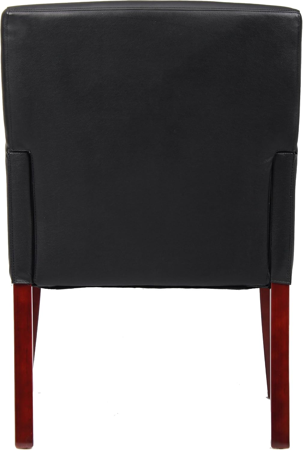 Boss Office Products Box Arm Guest Chair with Mahogany Finish in Black, 250 (B619)