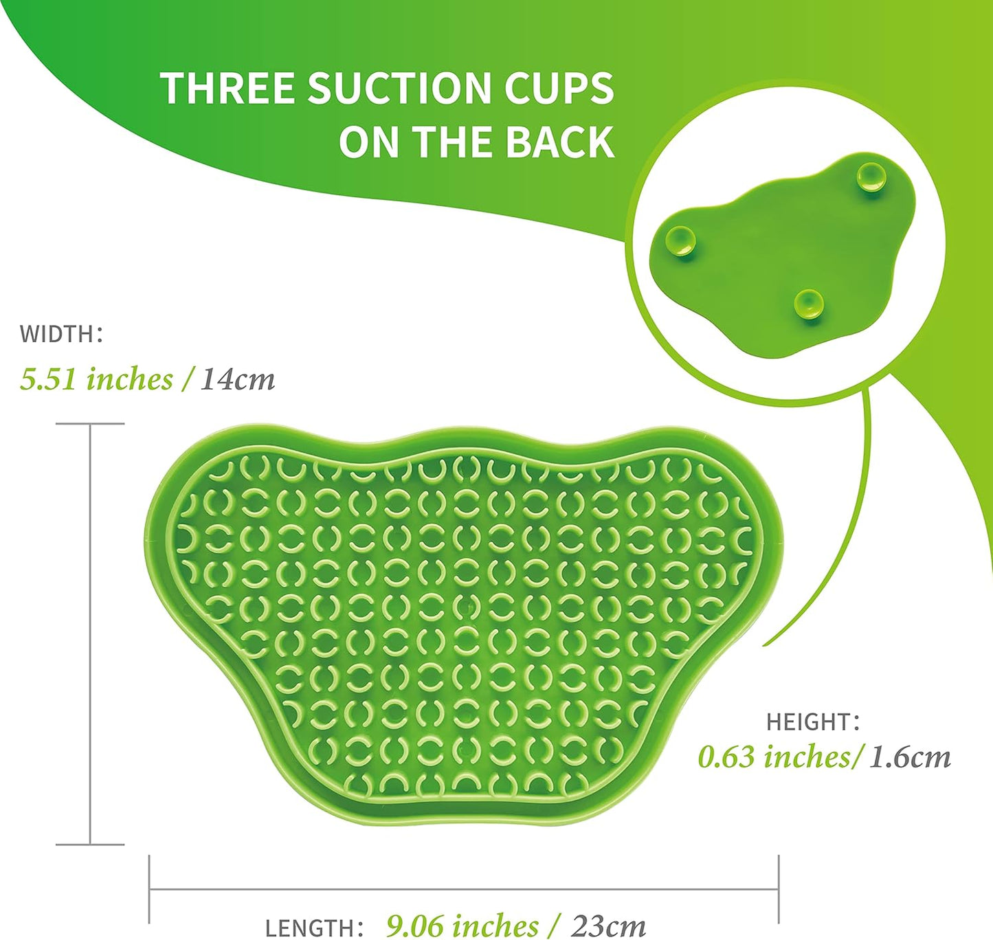 PetDreamHouse Lick Paw Pad & Slow Feeder for Dogs, Anti-Boredom, Distraction Mat, Reduces Anxiety w/Stress-Relief Stimulating Licking, Suction Cups on Back, Ideal for Puppies, Dogs & Cats, Green