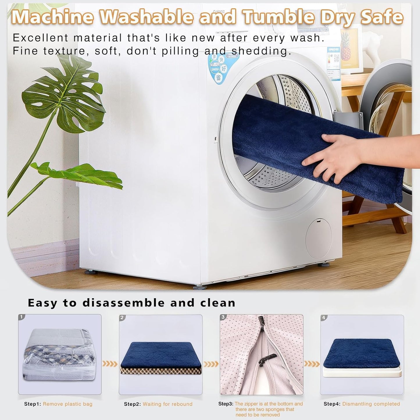 Magic Dog Orthopedic Extra Large Dog Bed, Super Soft 2-Layer High Density Foam XL Jumbo Pet Bed, No Installation Non Slip Bottom Dog Mattress with Removable Washable Cover