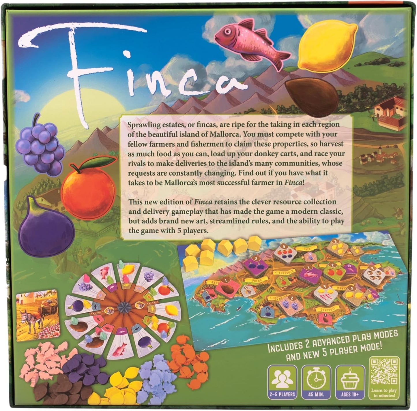 Finca Board Game - Mallorca's Resource Management & Delivery Strategy Game, Fun for Family, Kids & Adults, Ages 10+, 2-5 Players, 45 Minute Playtime