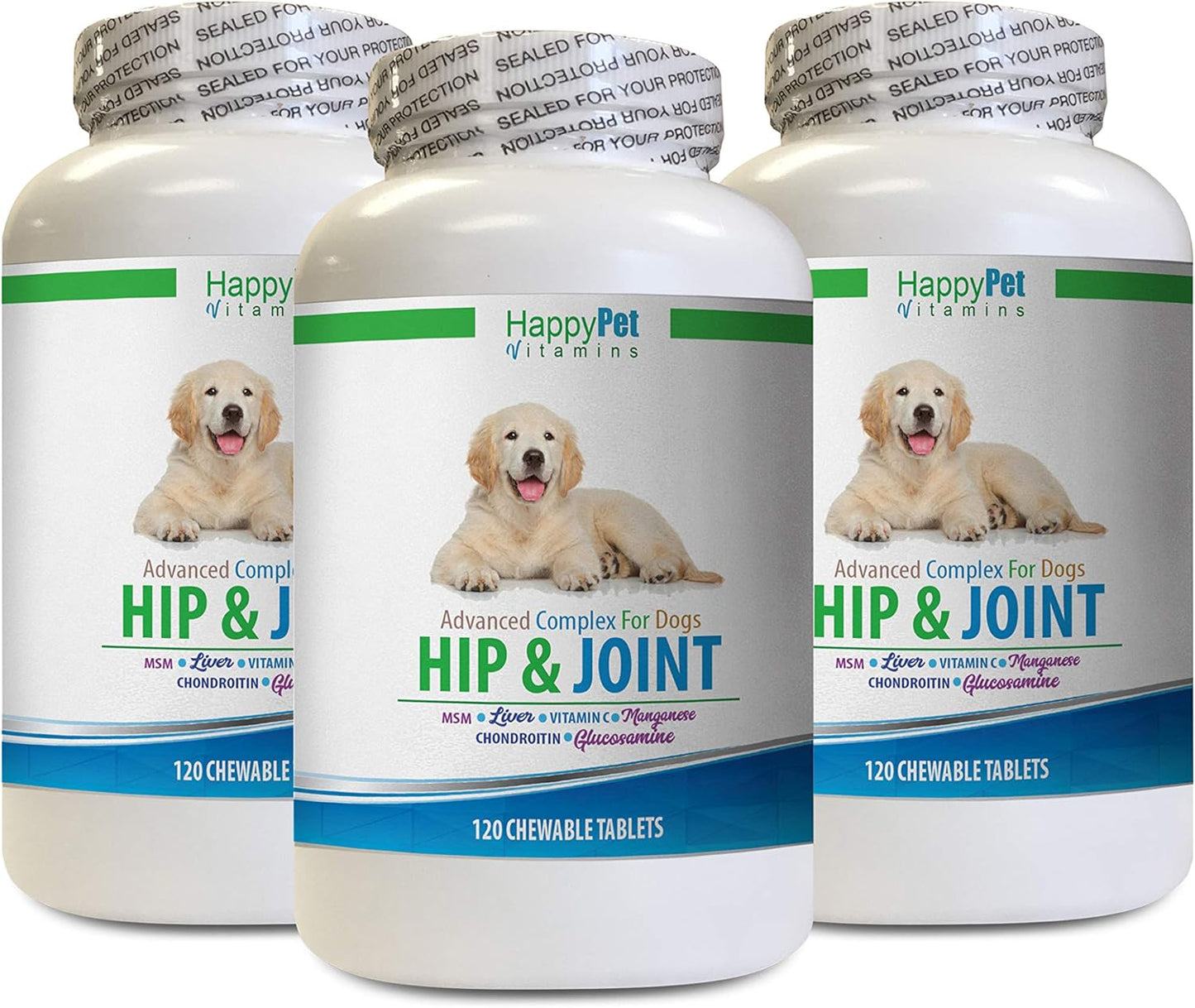 Dog Joint Powder - Dog Hip and Joint Health - Stiff Joint Solution - LUBRICATES Joints - Vet Approved - Dog glucosamine Small Breed - 3 Bottles (360 Treats)
