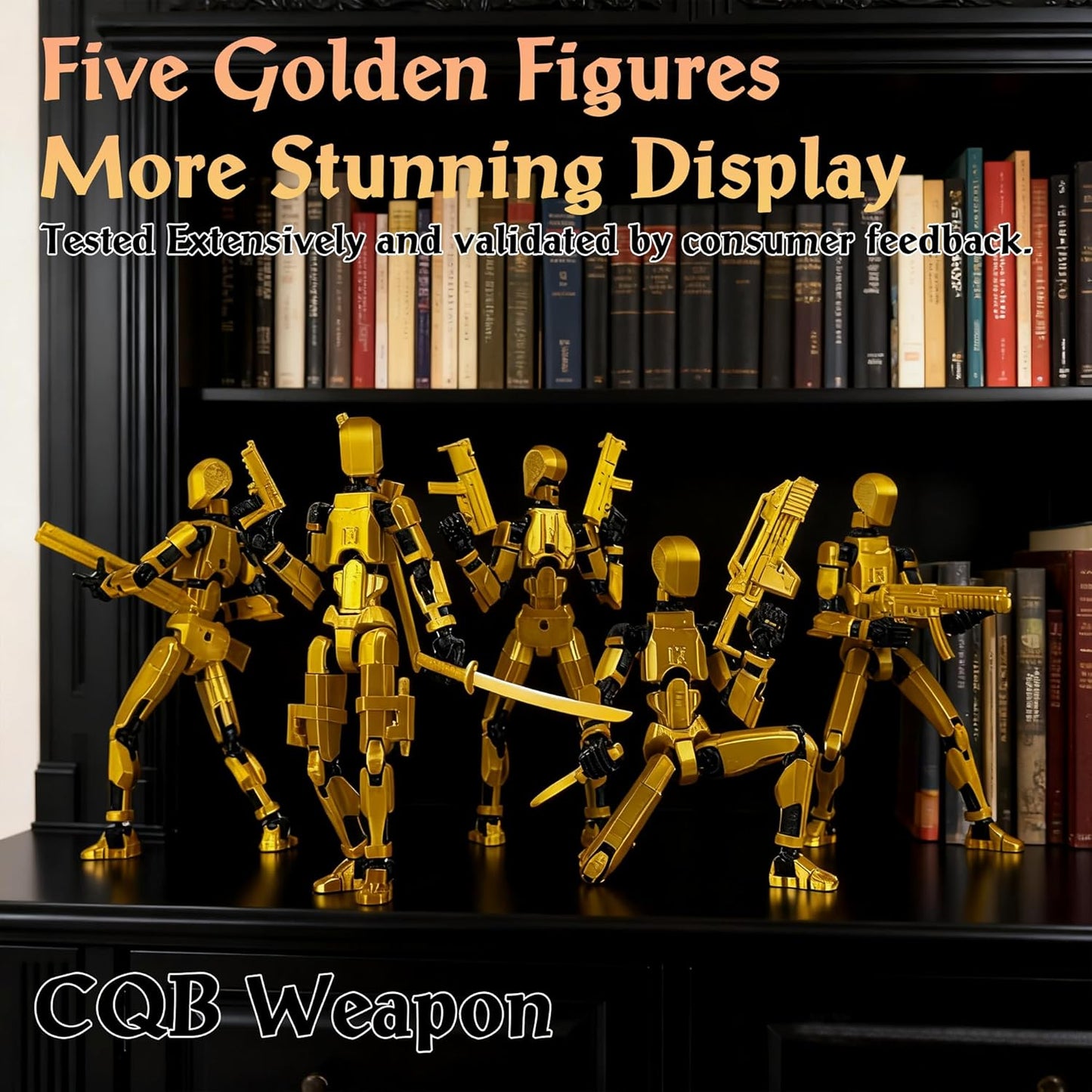 Gatling Gun T13 Titan 13 Action Figure Set【Assembled】, Robot Action Figure 3D Printed robo 13 Action Fidget Toys Dummy Figure Articulated, Lucky 13 for Collectors Desktop Decorations (Silver-Black)