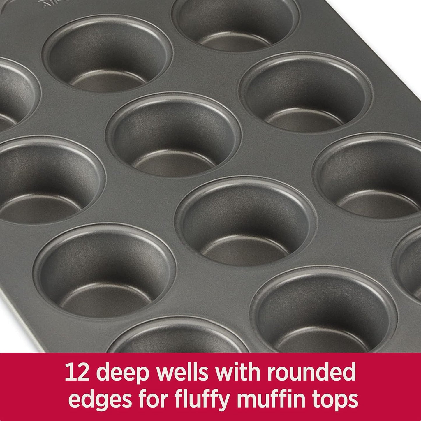 All-Clad Pro-Release Nonstick Bakeware Muffin Pan 12 Cup Oven Safe 450F Half Sheet, Cookie Sheet, Muffin Pan, Cooling & Baking Rack, Round Cake Pan, Loaf Pan, Baking Pan Grey