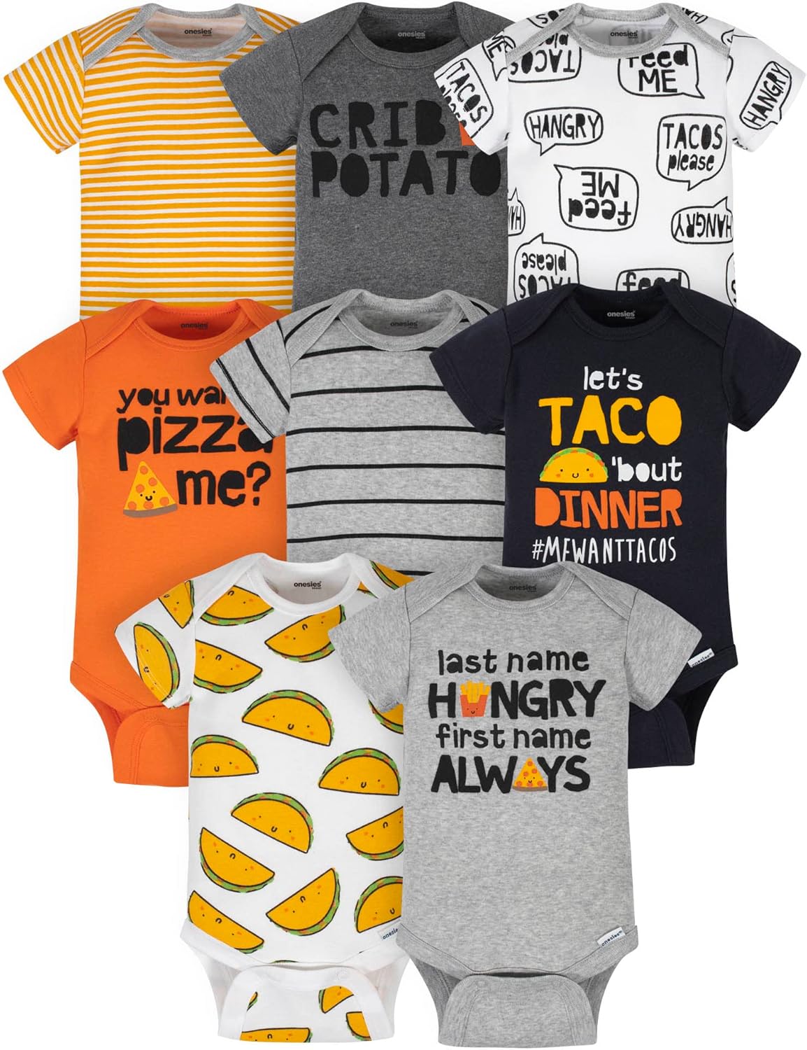 Onesies Brand Baby Boys' 8-pack Short Sleeve Mix & Match Bodysuits